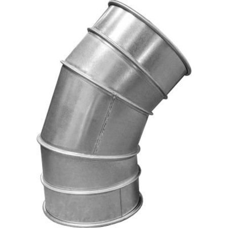 US DUCT US Duct Clamp Together 45 Deg Elbow 1.5 CLR, 8" Diameter, Galvanized, 20 Gauge REGS0845.G20